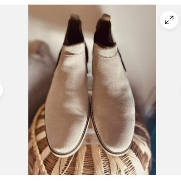 Joseph Abboud Beige Suede Chelsea Ankle Boots Leather Men Size 12 - Picture 4 of 10